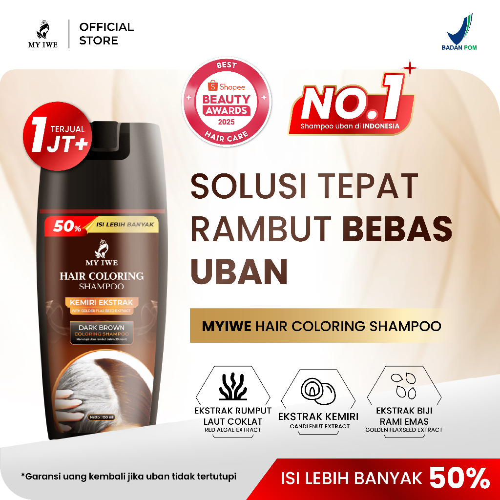 Myiwe Hair Coloring Shampo Penghilang Uban - DARK BROWN
