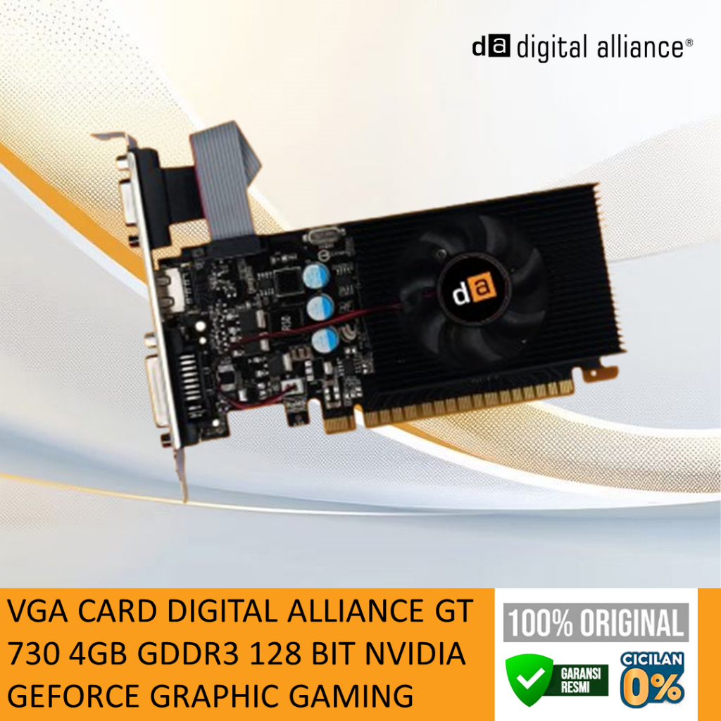 VGA CARD DIGITAL ALLIANCE GT 730 4GB GDDR3 128 BIT NVIDIA GEFORCE GRAPHIC GAMING