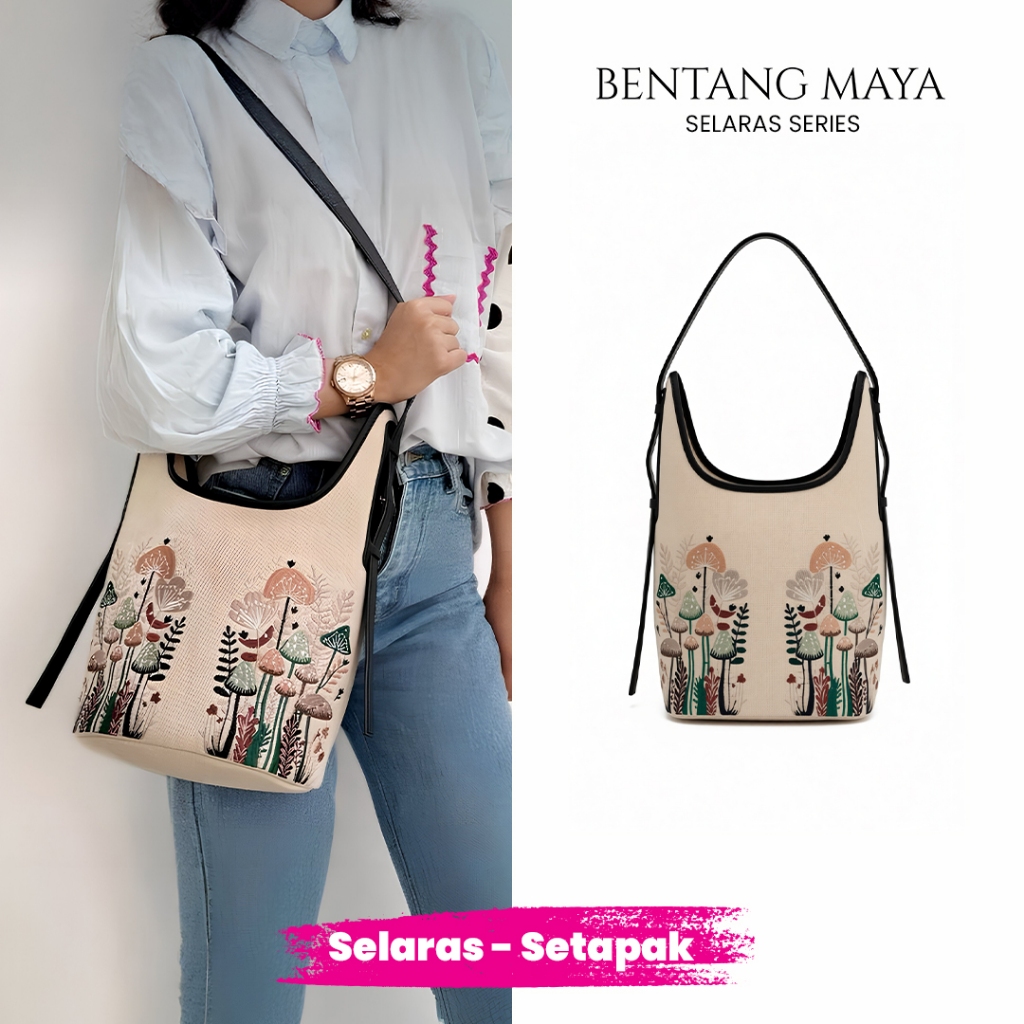 BIYANTIE Setapak - Tas Totebag Tas Jinjing Handle Bag Canvas Leather Luxury Bentang May Exclusive Ha