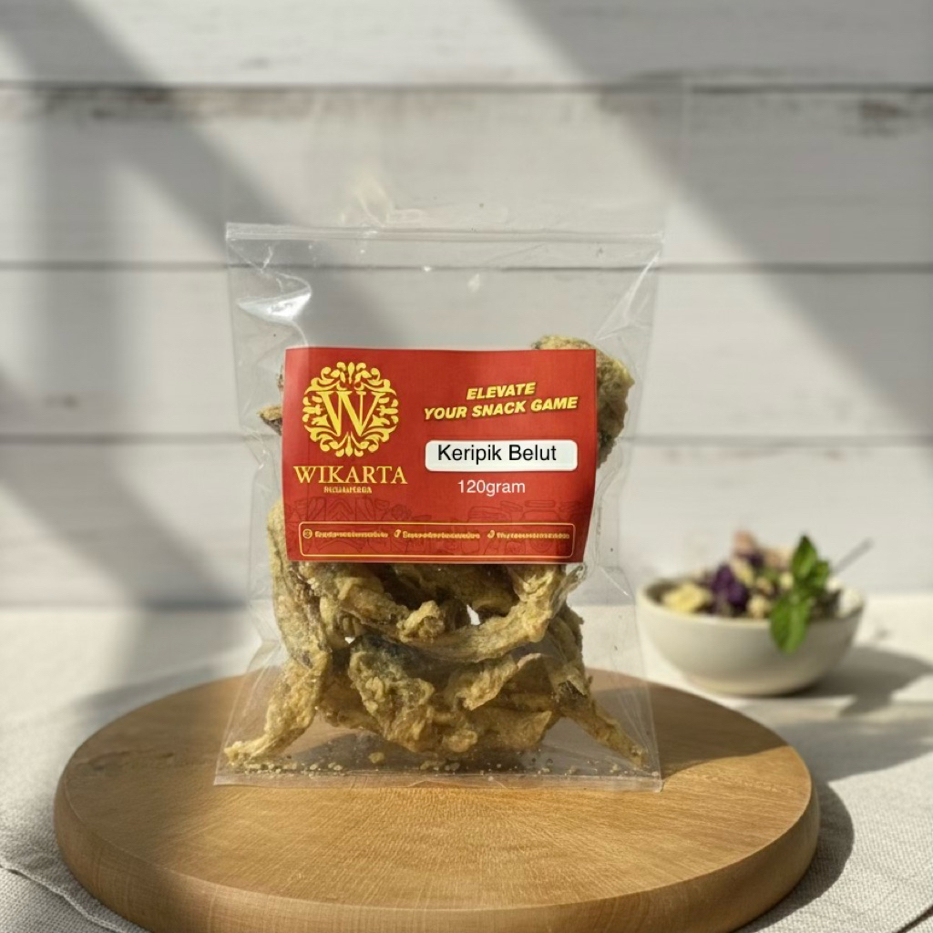 KERIPIK BELUT CRISPY kripik belut renyah gurih belut tepung Camilan kiloan 120 gram