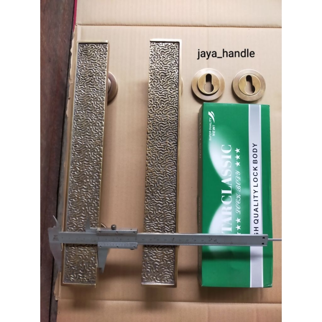 Handle Pintu Rumah Kuningan Antik Motif Minimalis Ukir Uk 36 cm Tarikan Pintu Kuningan Gagang Pintu 