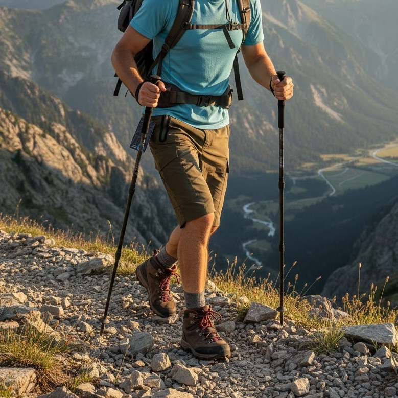 Celana Pendek Cargo Khaki Cokelat Pria Shorts Naik Gunung Bahan Nilon Reguler Fit CRP 02 CRATER