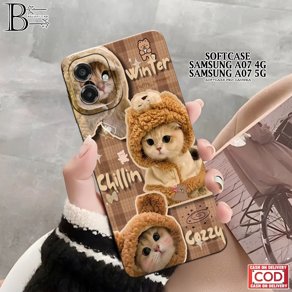 Case Samsung A07 5G 2026 Terbaru - Fashion Case Kucing - Casing Samsung A07 5G 2026 - Silikon Pro Ca