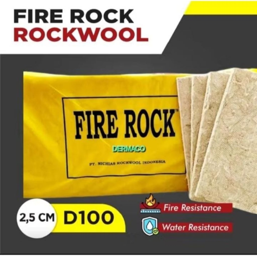 RockWool Fire Rock D100 Peredam Suara Tebal