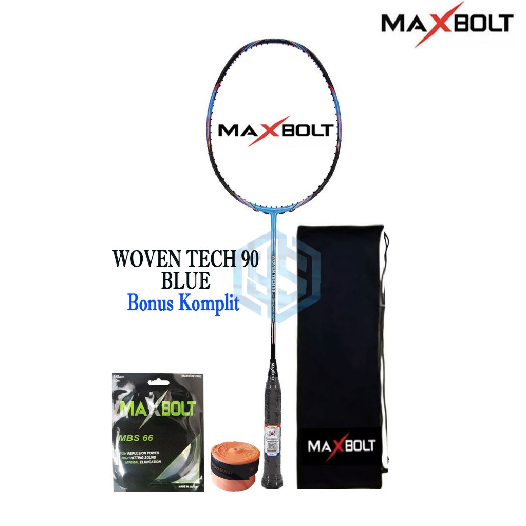 Raket Badminton Maxbolt Woven Tech 90 Original Bonus Komplit Maxbolt Woven Tech 90