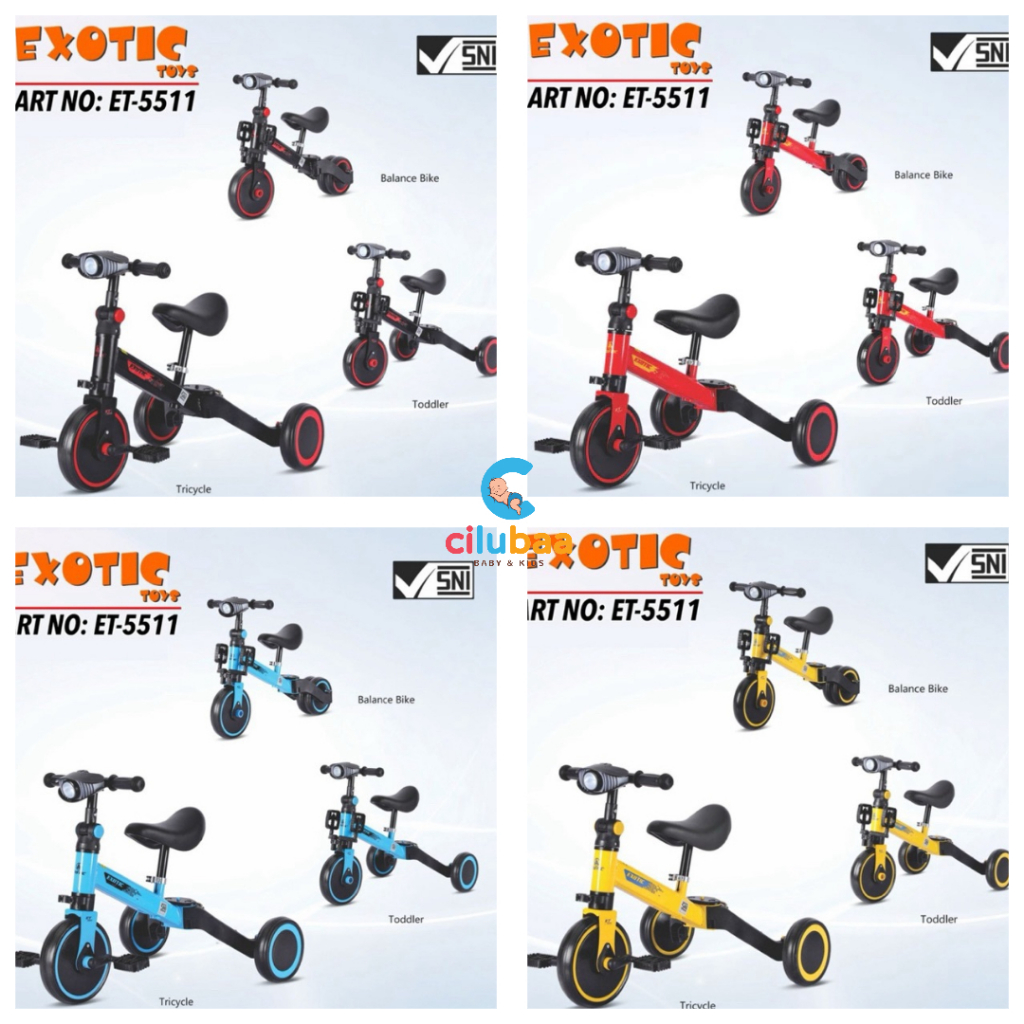 Sepeda anak roda 3 balance bike tricycle exotic ET-5511 / Sepeda Exotic Balance Bike ET-5511
