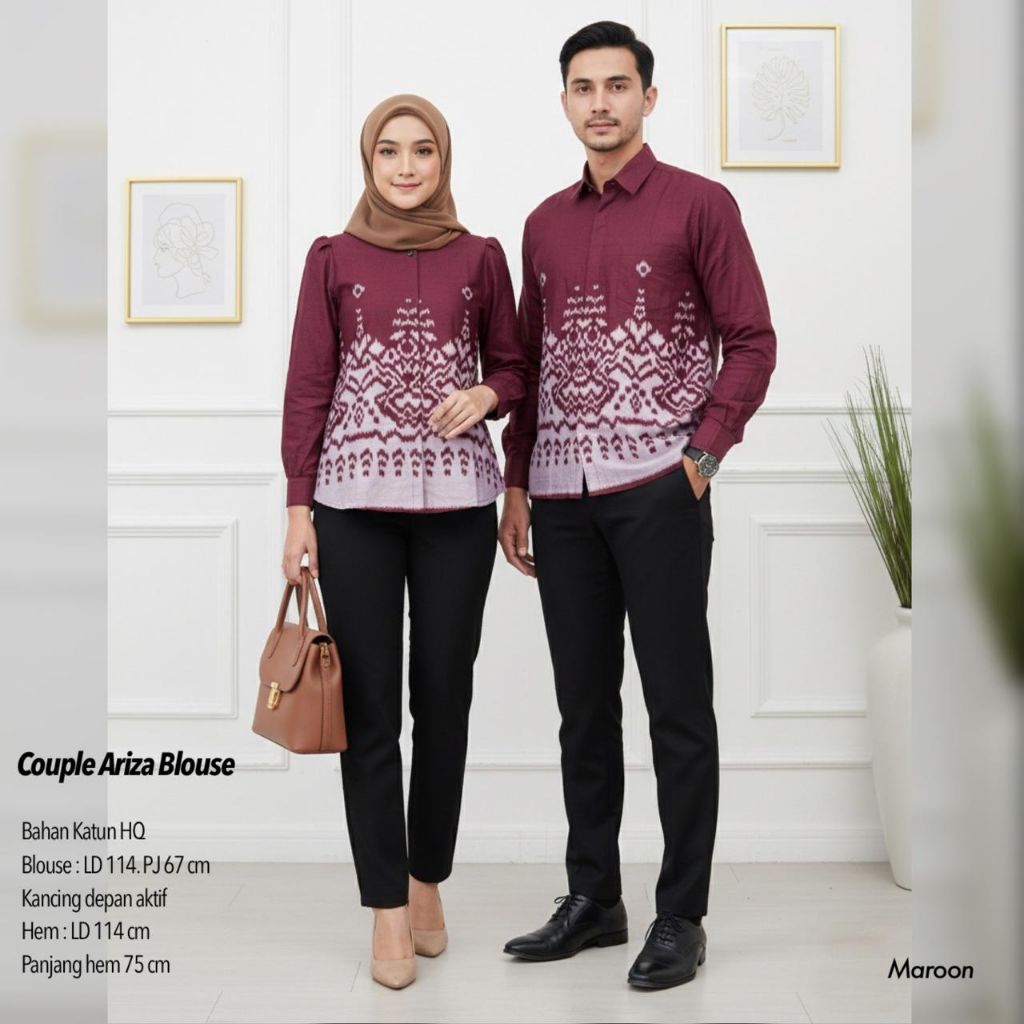 COUPLE BATIK / ARIZA COUPLE BLOUSE BATIK / BLOUSE BATIK / COUPLE ANDIRA BATIK / BATIK COUPLE