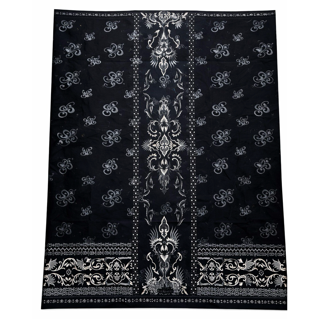 sarung - sarung bali lestari - hitam tumpal putih