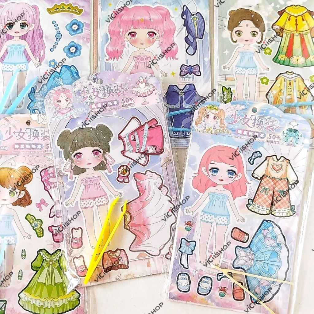 Mainan Stiker Tempel Baju Girl | Mainan Stiker Mendandani | Mainan Anak Perempuan