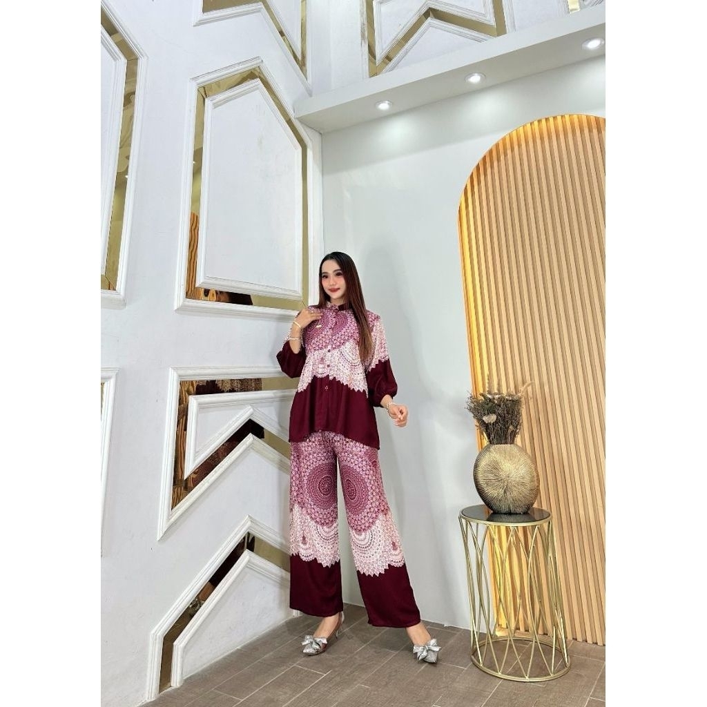 PROMO RAMADHAN PENUH BERKAH!!! CUCI GUDANG SETELAN WANITA KEKINIAN MOTIF MATAHARI BAHAN RAYON