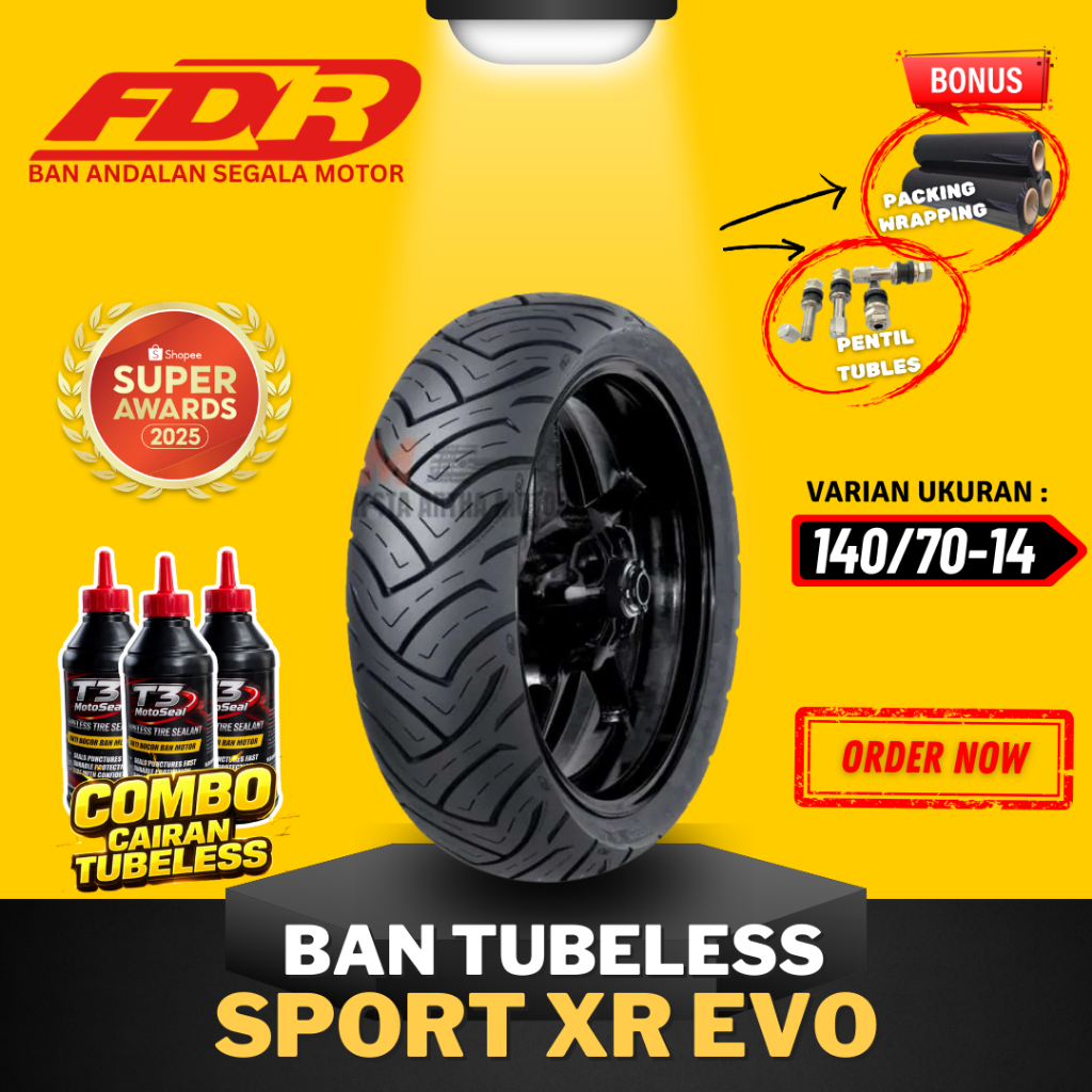 [READY COD] BAN FDR SPORT XR EVO 140/70-14 RING 14 / BAN FDR TUBELESS TUBLES RING 14 (140/70-14) / B