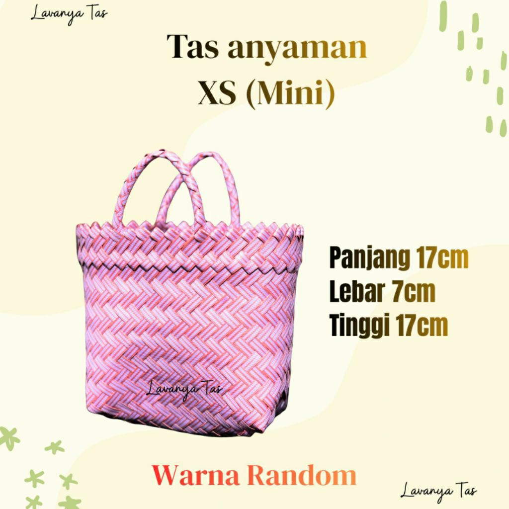 Tas anyaman Mini Xs/souvenir/tas mini bahan embos 17x7x17
