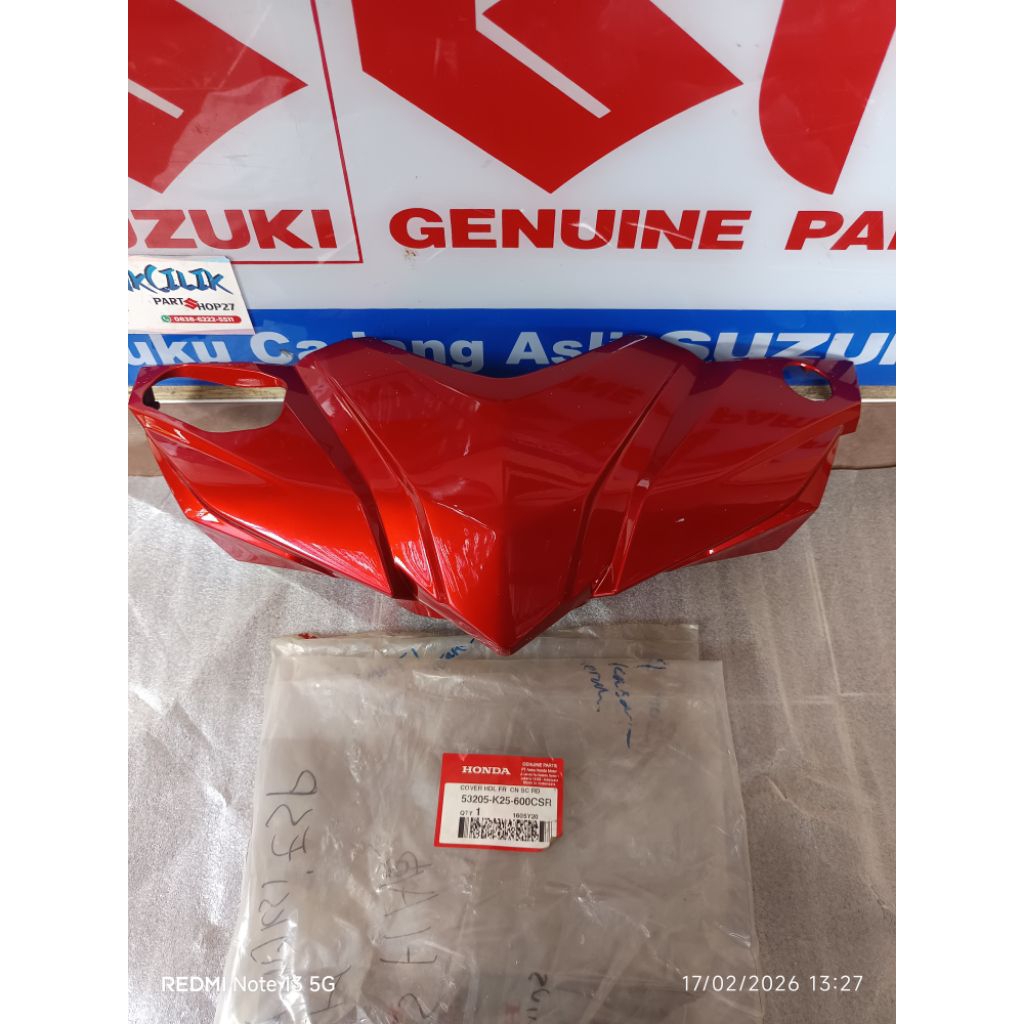 batok totok cover lampu depan honda beat fi 2014-2016 merah maroon original ahm