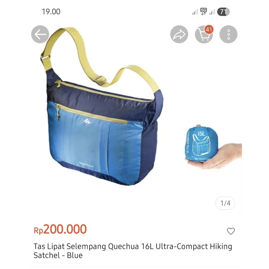 Quechua Tas Lipat Ultra Compact 15 L