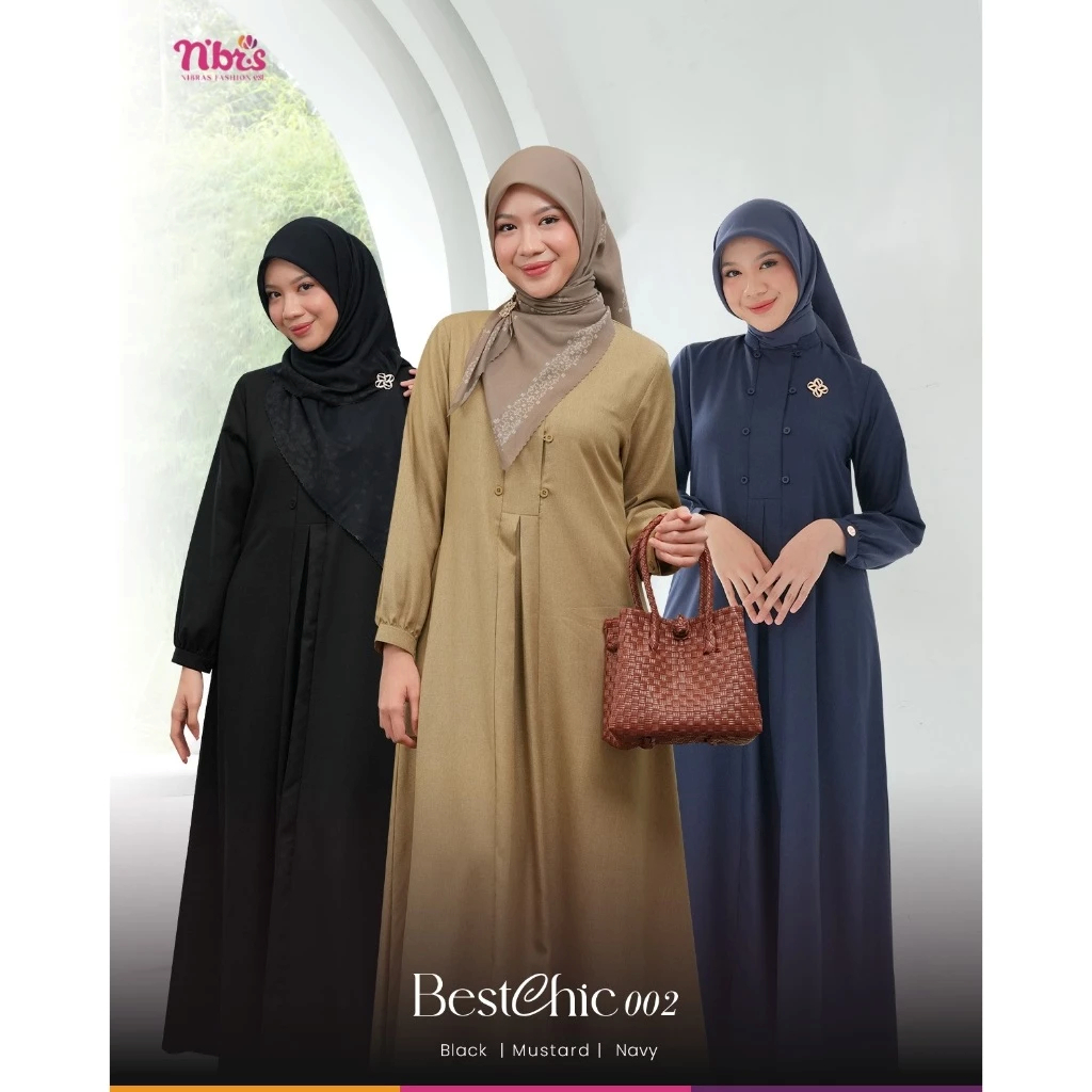 GAMIS NIBRAS BESTCHIC 002 TERBARU ORI NBRS 2025 BAHAN KATUN MADINAH