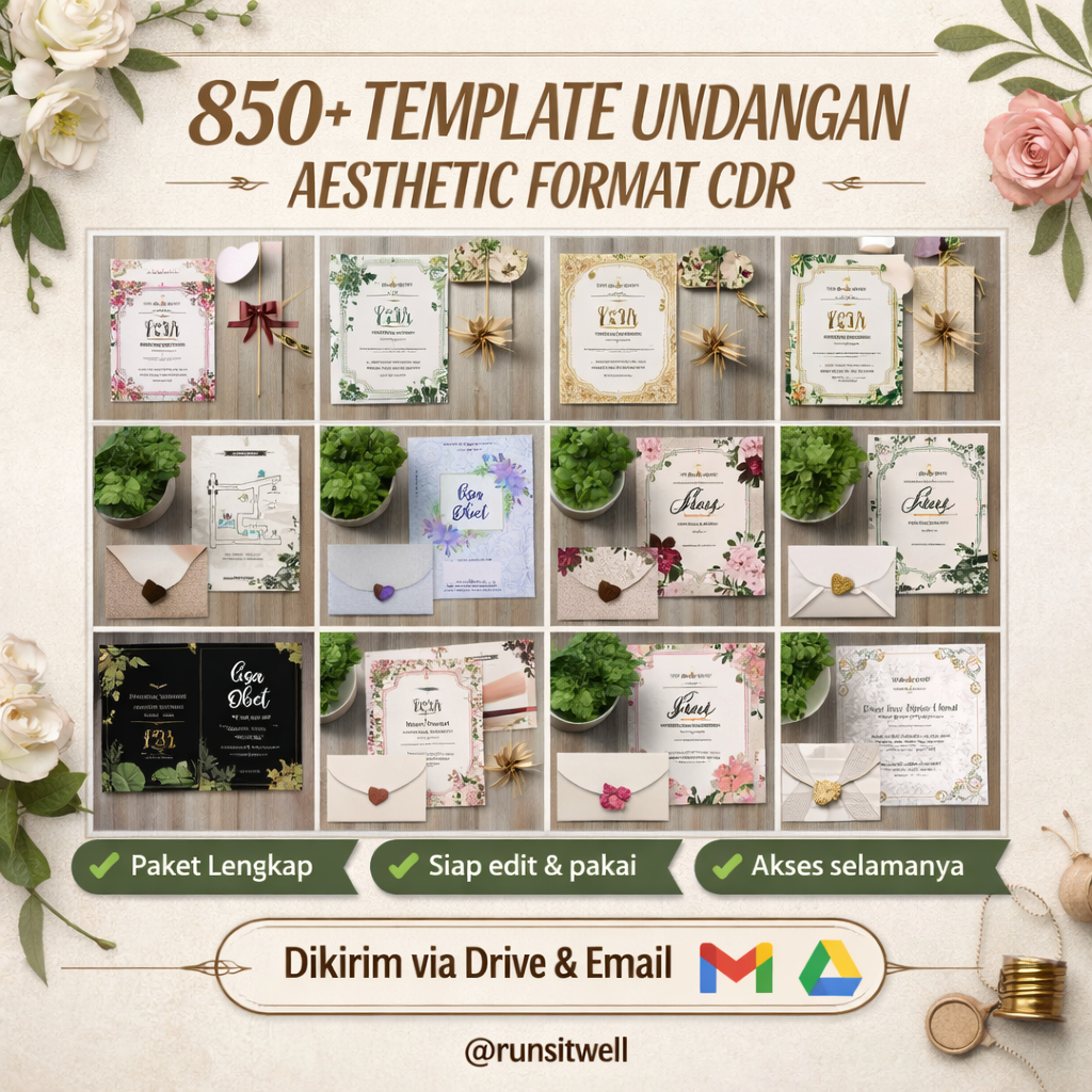 Paket 850+ Template Undangan Pernikahan Corel Draw (Format CDR) - Undangan Pernikahan Siap Cetak