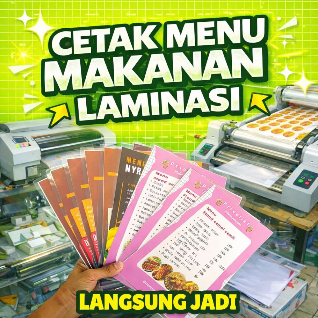 CETAK MENU F4 LAMINATING | MENU MAKANAN | CETAK MENU RUMAH MAKAN