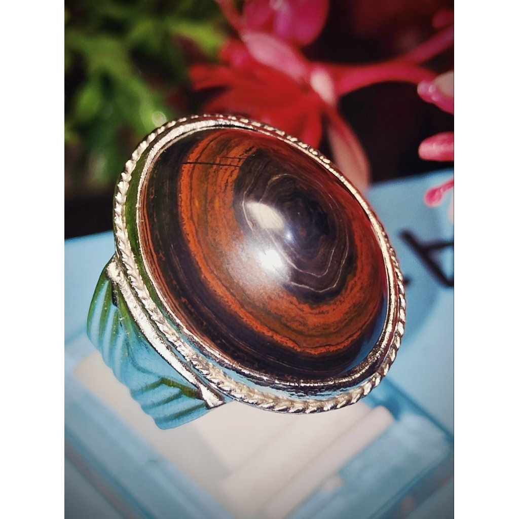 cincin batu akik puser bumi badar besi lengket magnet size kantoran