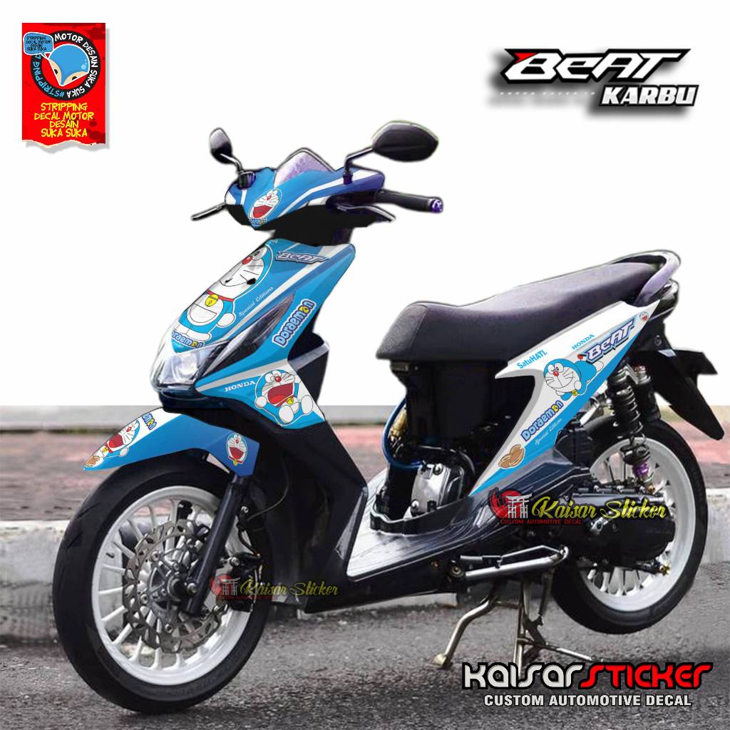 Stiker Variasi Motor Beat Karbu Doraemon