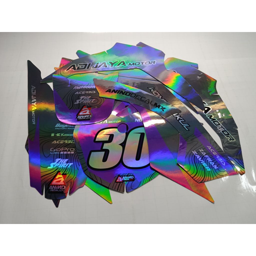 DECAL KLX140 bahan HOLOGRAM maxdecal LAMINASI TEBAL