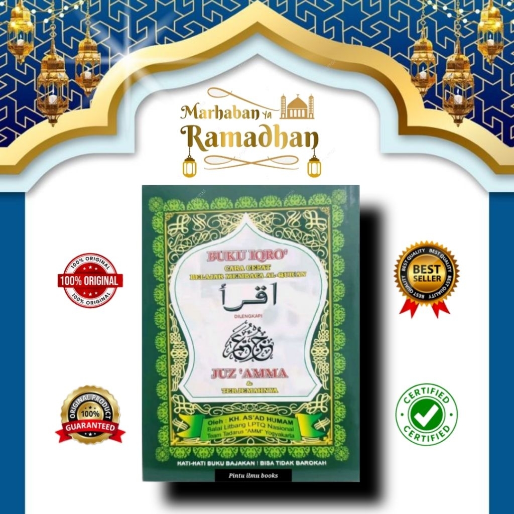 Iqro Hijau Jilid 1-6 + Juzamma Besar Kertas Hvs & Cd Original | Iqro Juzz Amma