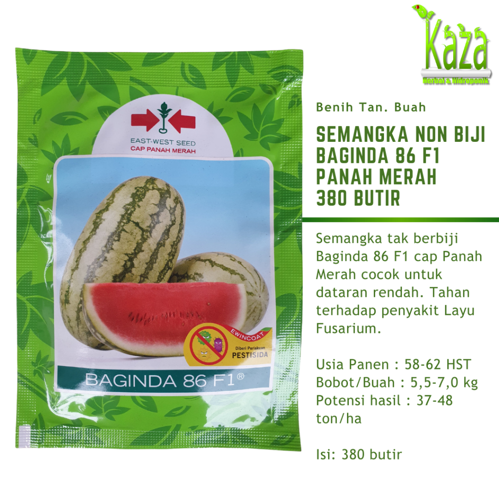 Benih Semangka Non Biji Baginda 86 F1 isi 380 butir - Cap Panah Merah