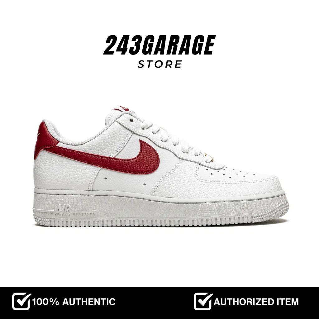Nike Air Force 1 '07 White Team Red Sneaker Resmi