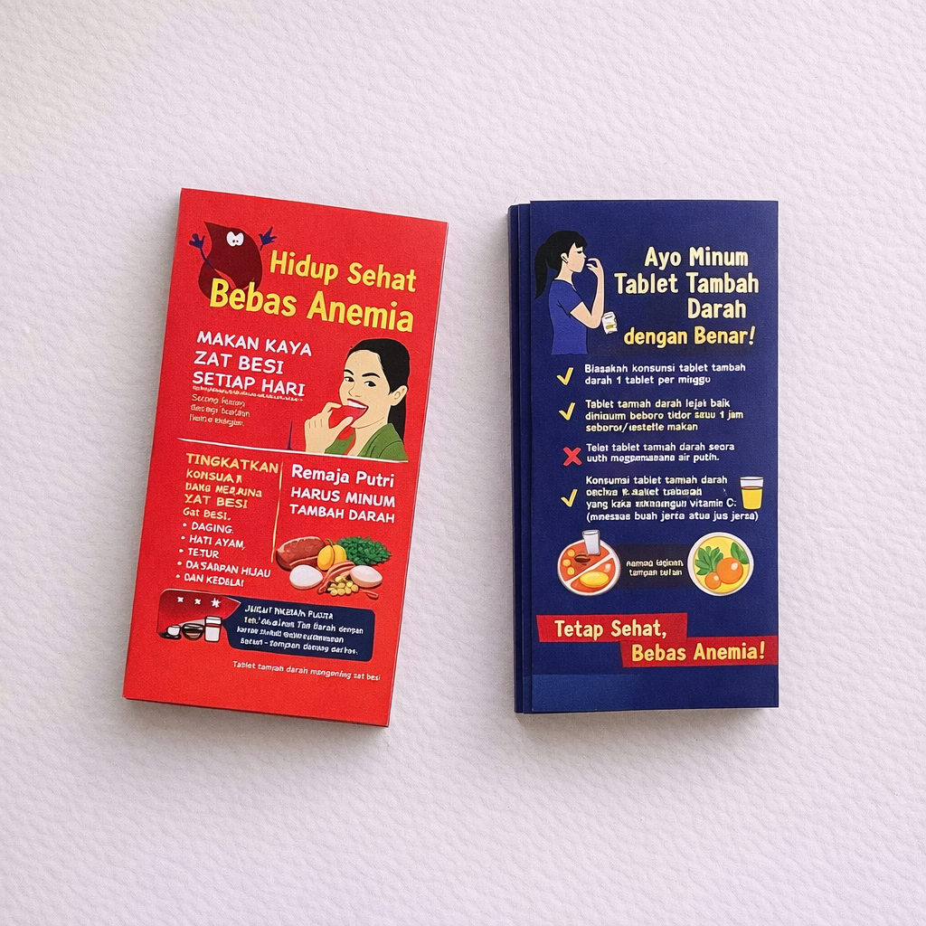 Flyer Anemia, Brosur Anemia, Media Promkes, Kesehatan, Leaflet Anemia, Poster Kesehatan