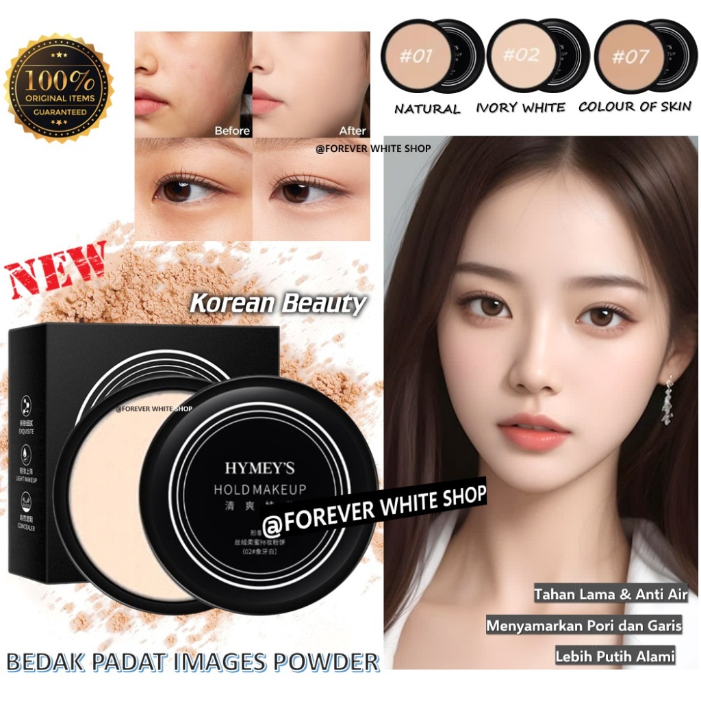 Bedak Glowing Tahan Lama Anti Air Premium Compact Powder FWS / Bedak Images Beauty Powder 10 gr Beda