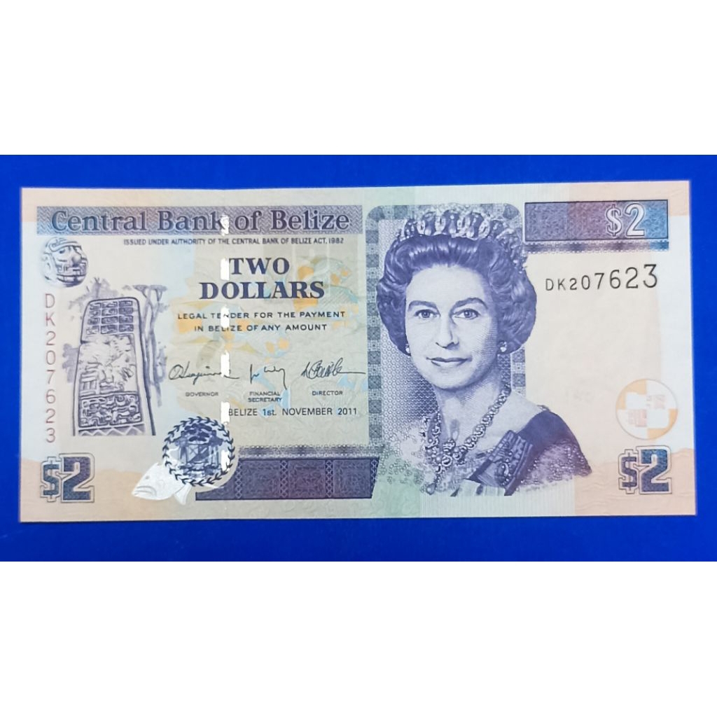 UANG KERTAS BELIZE 2 DOLLARS
