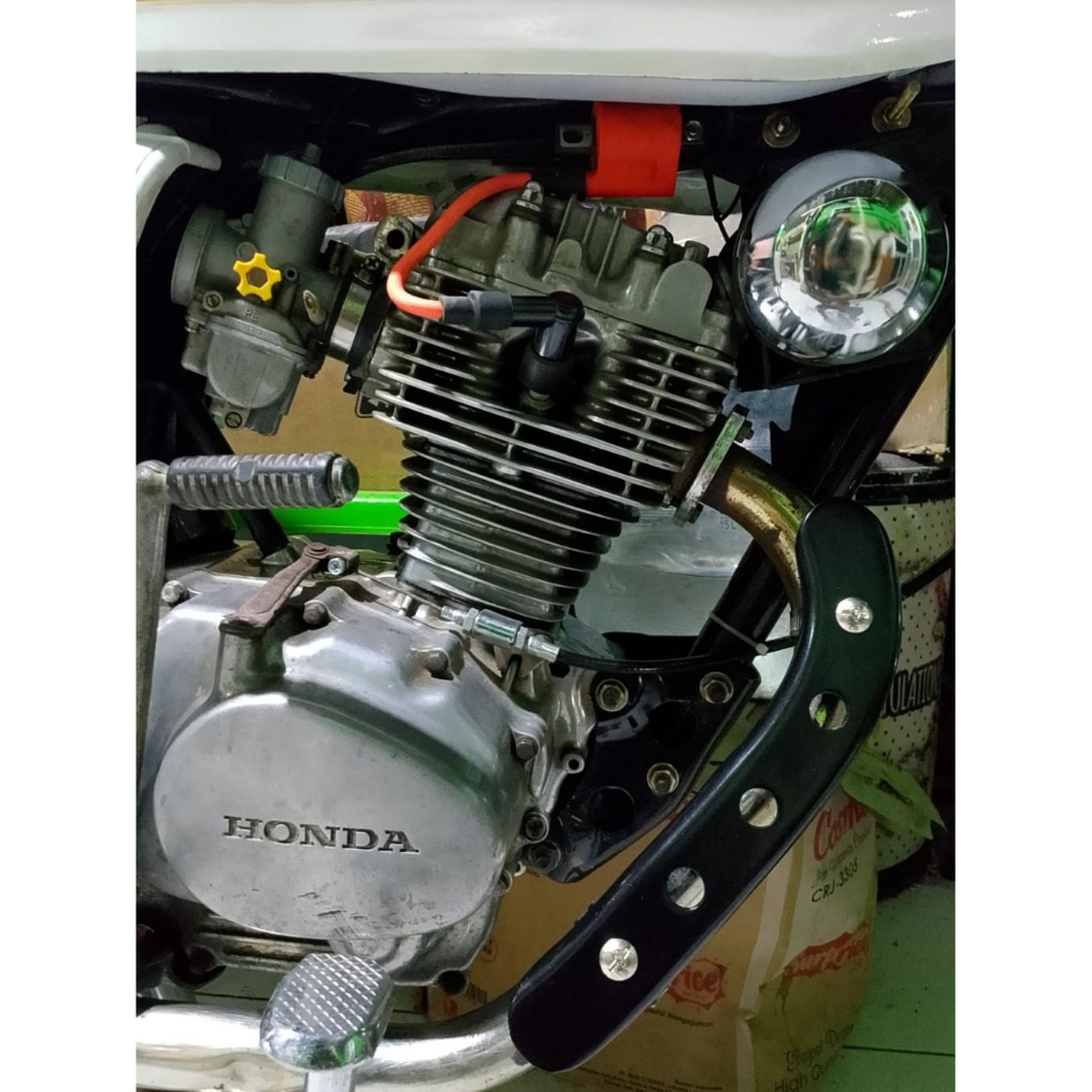 COVER LEHER KNALPOT CB100 GL100 GLPRO MEGA PRO TIGER