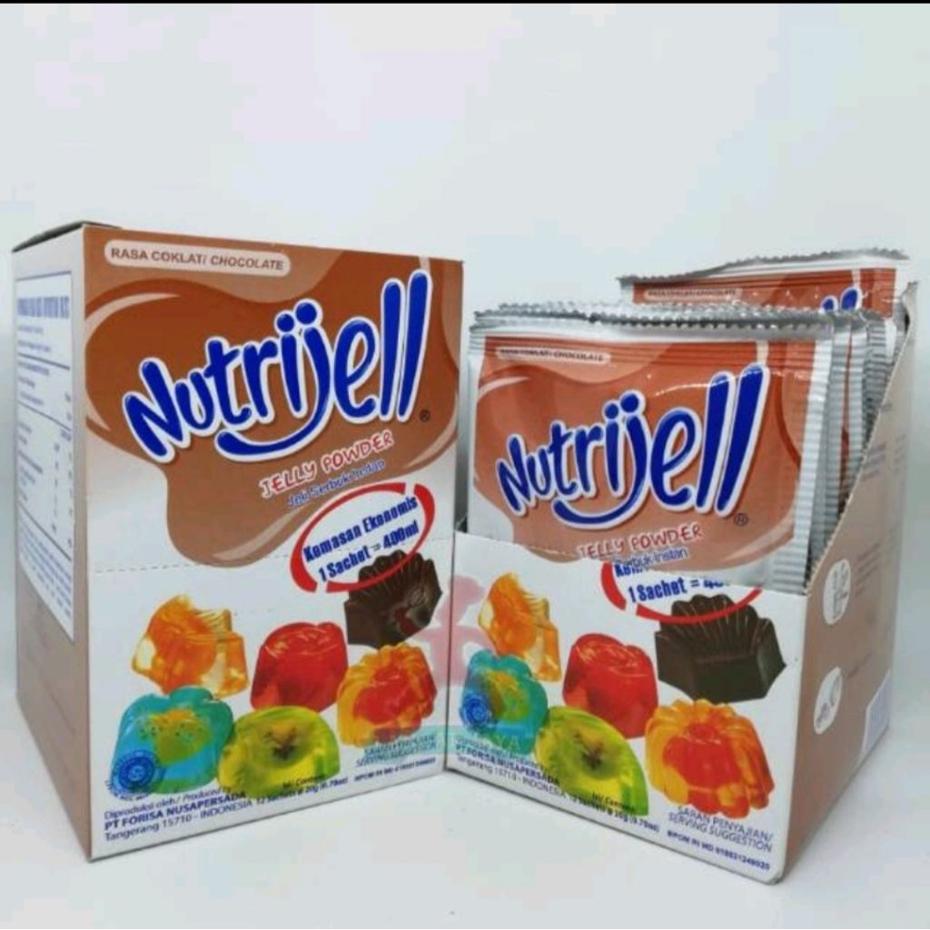 Nutrijel Coklat 1 Box 12 Saset - Praktis, Ekonomis, Lezat