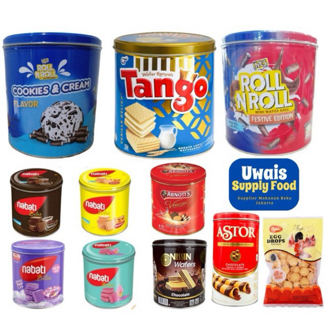 Aneka kue kaleng / biskuit (oreo, kogen, tango, monde, nabati, khong guan)