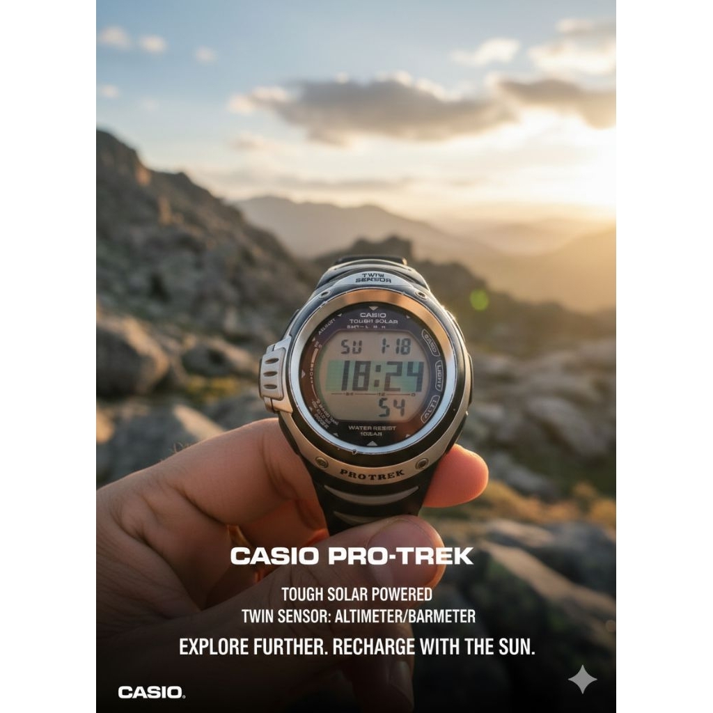 Casio Protrek PRG 100J Twin Sensor Vintage Original Second