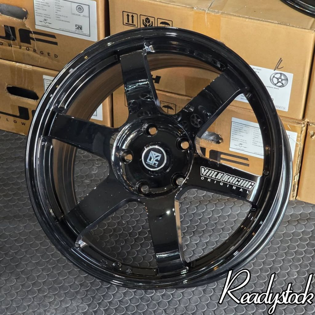 velg mobil bmw ring 18 te37 flow forming lebar 8,5 - 9,5 pcs 5x120 velg racing r18 velg e46 velg mob