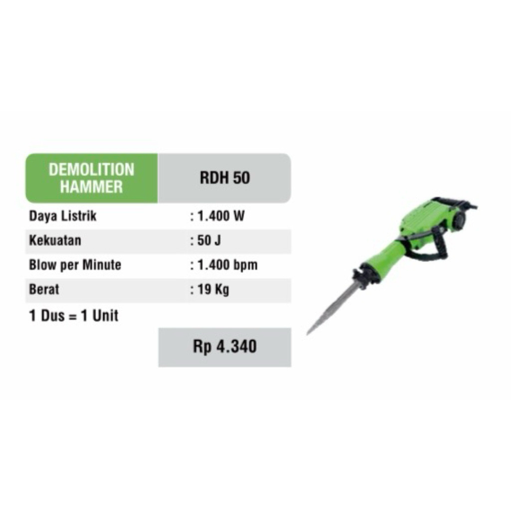 Ryu RDH 50 jack Hammer drill mesin bobok beton demoltion hammer