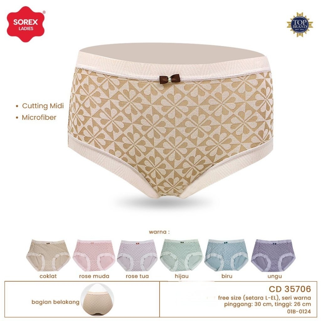 [ZDS] 3/6 PCS CD SOREX 35706 - CELANA DALAM WANITA MOTIF FREESIZE JUMBO