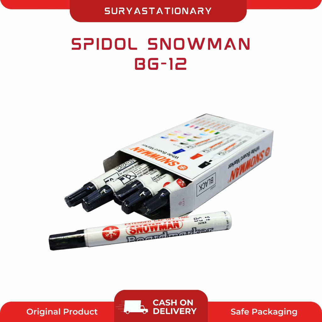 SNOWMAN BOARD MARKER BG-12 (PCS) / SPIDOL SNOWMAN WHITEBOARD / WHITE BOARD MARKER BG-12