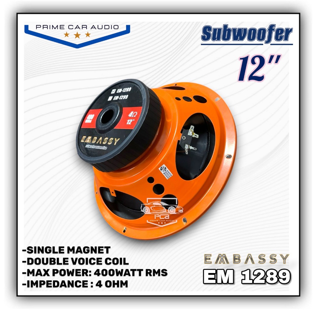 Speaker Embassy 12 Inch Doble Coil Subwoofer EM 1289 Spiker Bass