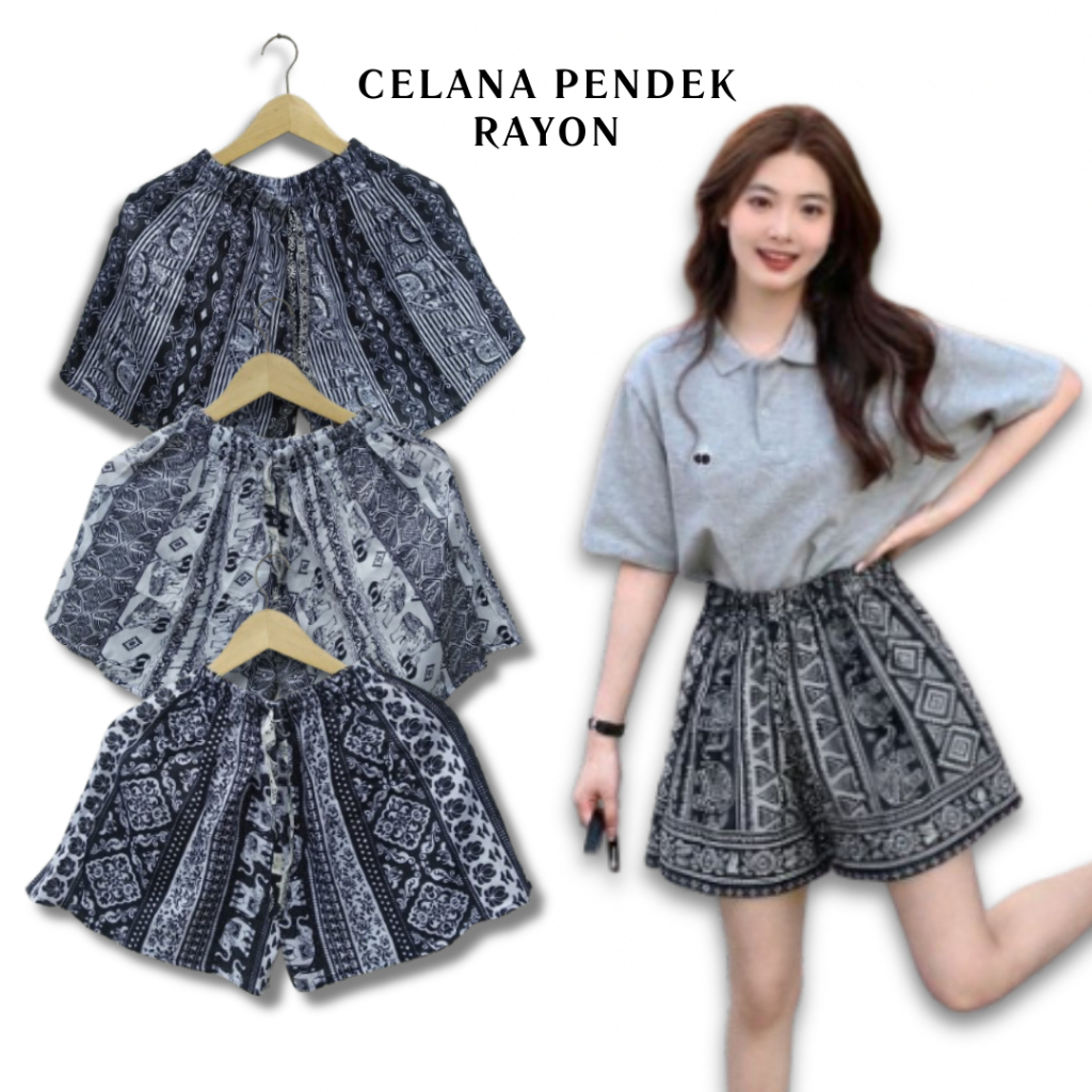 Kekinian Celana Pendek Rayon Bali Premium Tidak Terawang Nyaman Dipakai Hotpants Jumbo Cewek Dan Cow