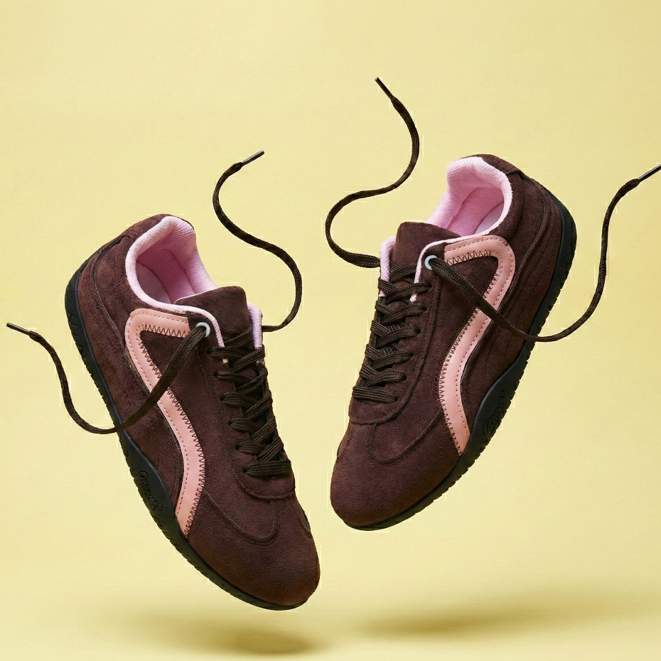 Berrybenka - Sofia Fuji Sneakers Bow Sepatu Casual Olahraga Pita Wanita - Brown