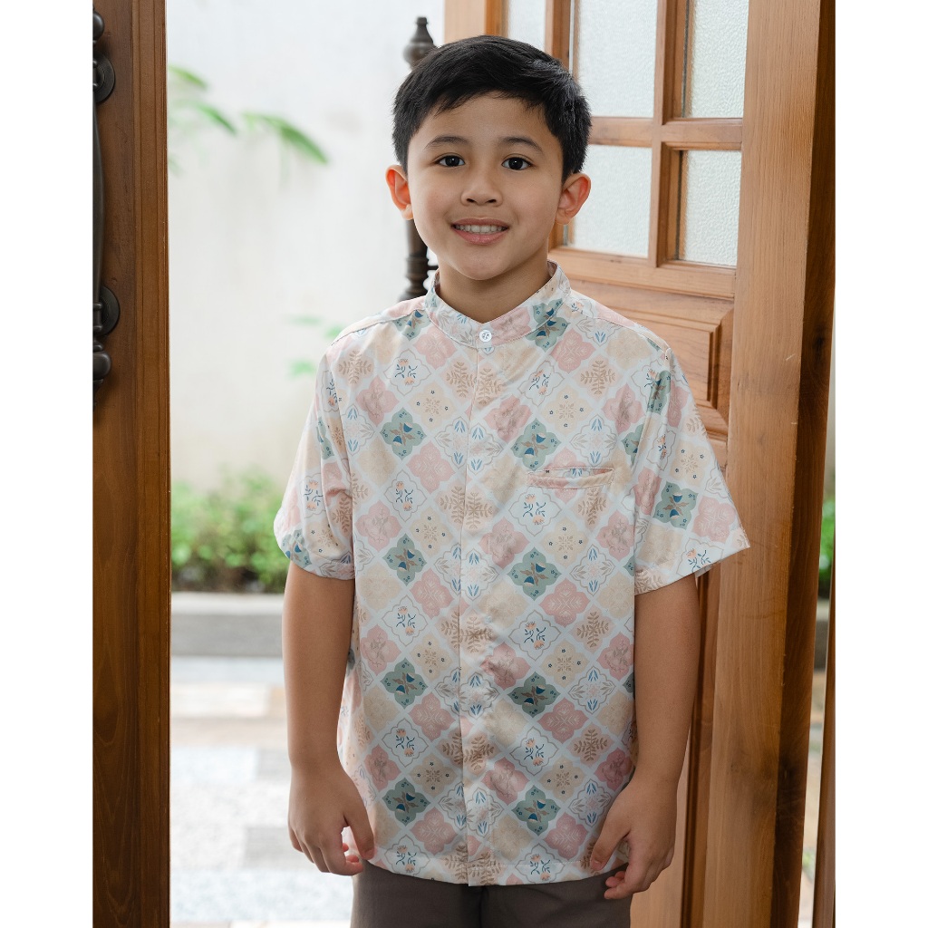LEWIS EMMA - Aiden Shirt (6 Bulan-14 Tahun) Kemeja Anak Laki-Laki / Baju Koko Anak Lengan Pendek