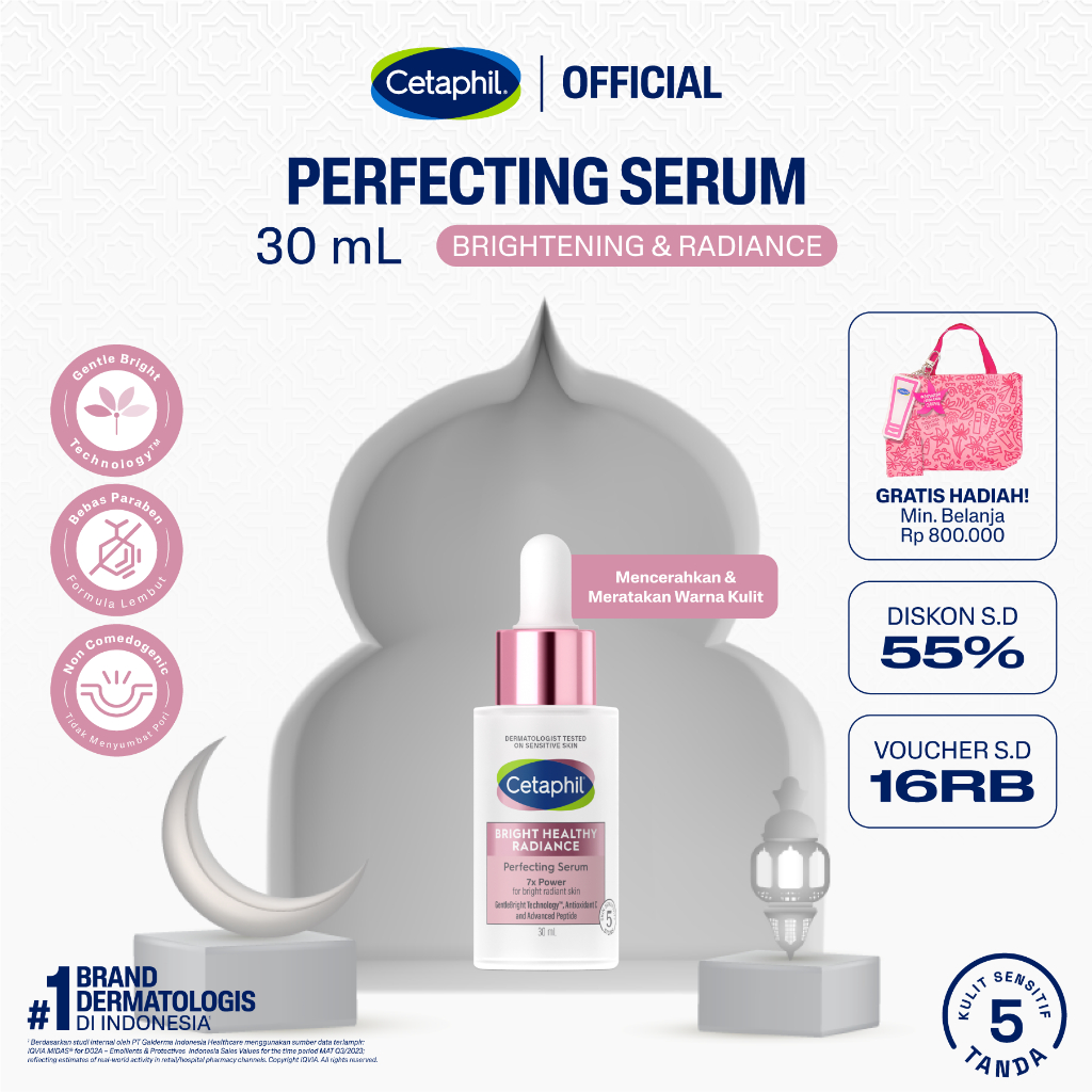 Cetaphil Bright Healthy Radiance Perfecting Serum 30ml dengan Sea Daffodil, Niacinamide, Advanced Pe
