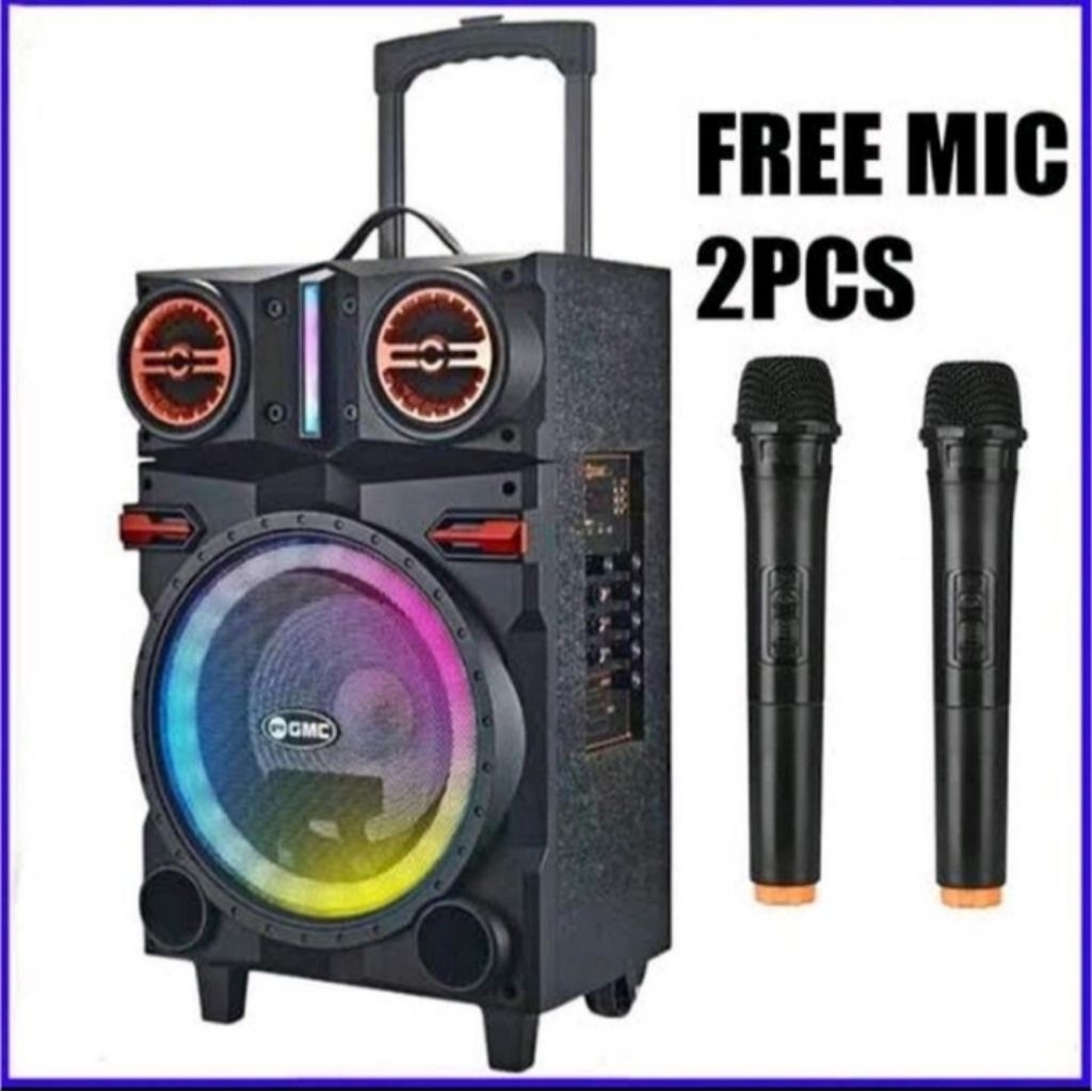Speaker Bluetooth Portable GMC 897U Free Mic Wireless Speaker GMC 10Inch