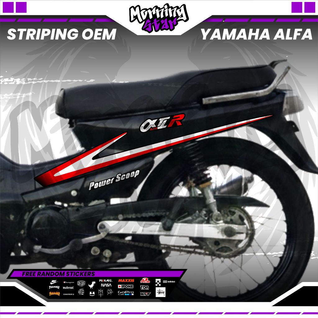STRIPING STIKER SKOTLET OEM ORIGINAL YAMAHA ALFA ALPHA D1