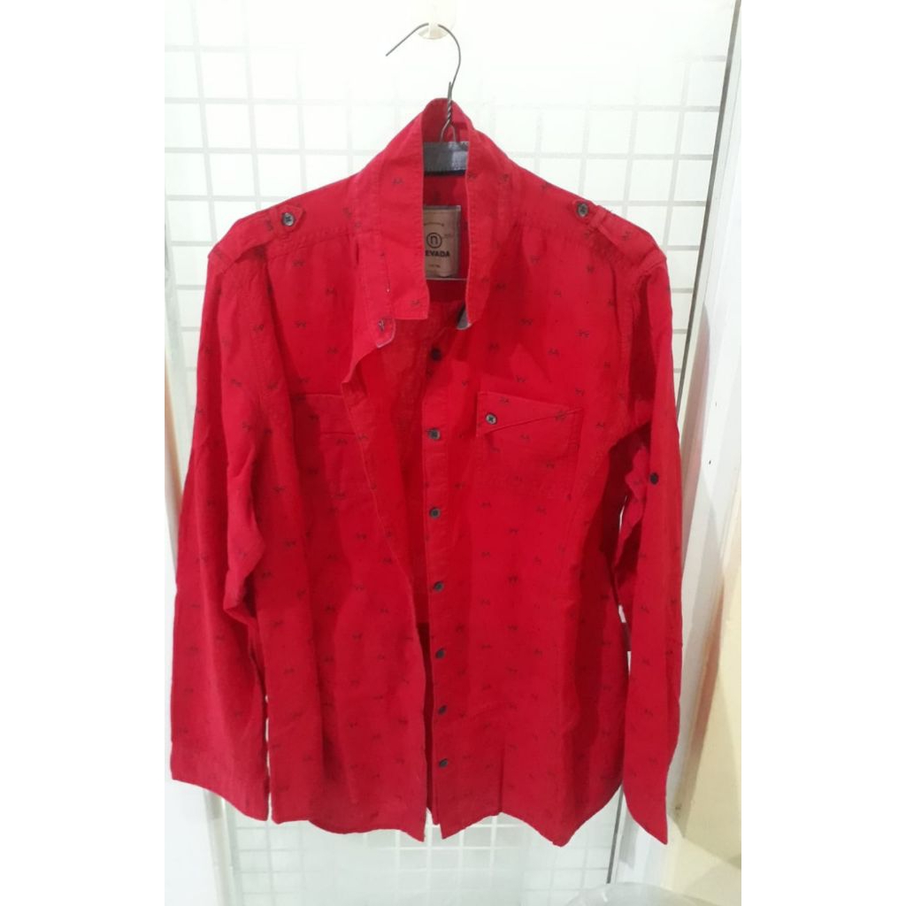 [PRELOVED] Kemeja Merah Lengan Panjang Wanita Nevada