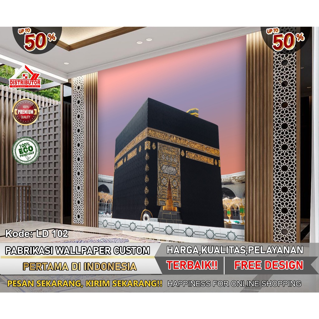 Wallpaper Custom 3D Tema Ka'bah | Wallpaper Masjid | Wallpaper Custom | Wallpaper Ka'bah