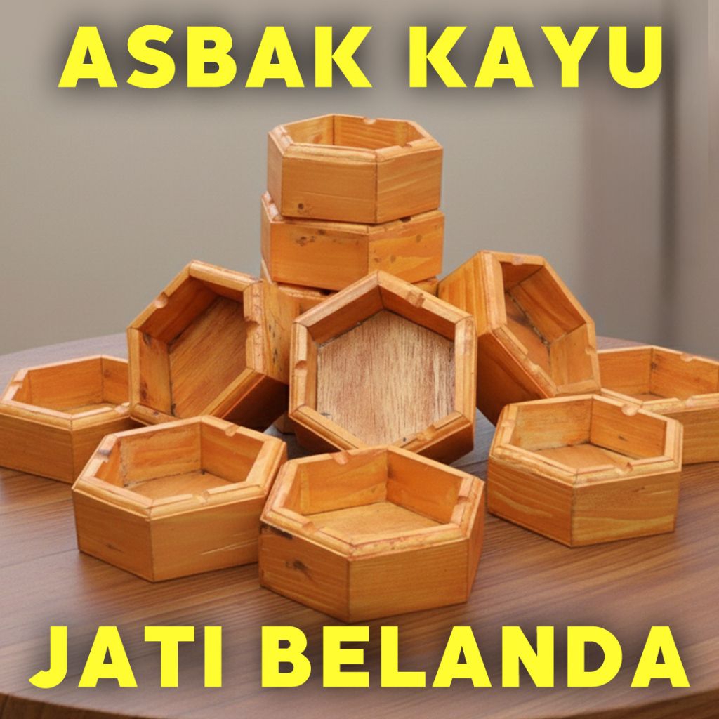 asbak kayu jati Belanda kokoh tebal