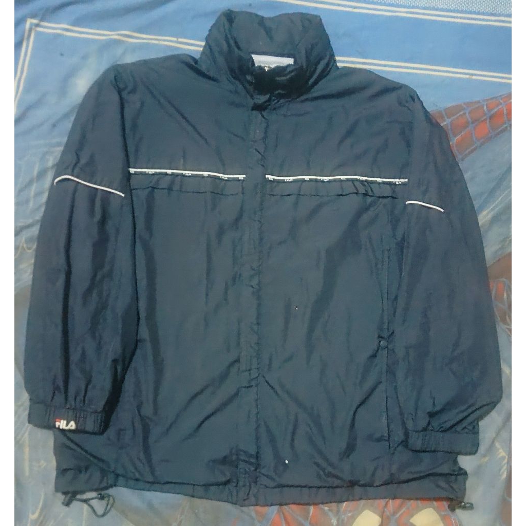 Jaket Windbreaker Fila Vintage Tapped Logo Black