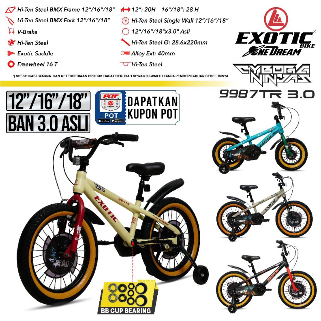 SEPEDA BMX ANAK 12 / 16 / 18 INCH PACIFIC UMAGA GX 2025 / EXOTIC BY PACIFIC 9987 TR 3.0 CYBORG NINJA